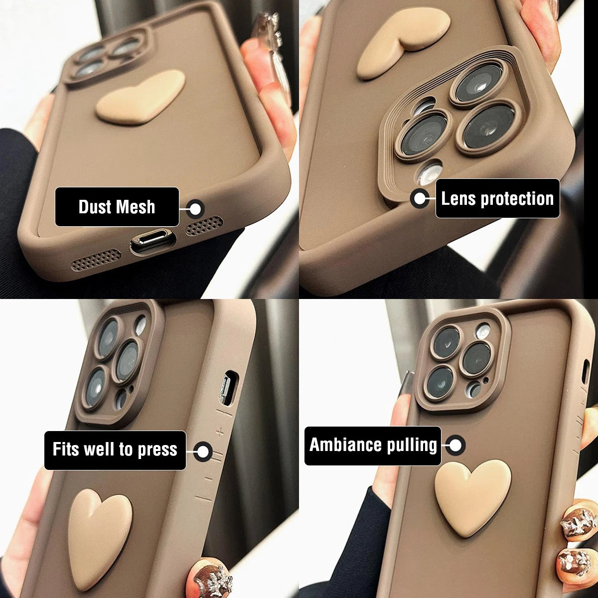 3D Love Silicone Phone Case