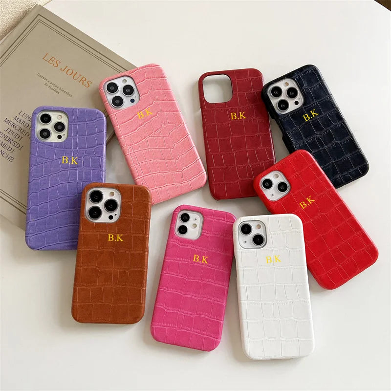 Custom Name Leather iPhone Case