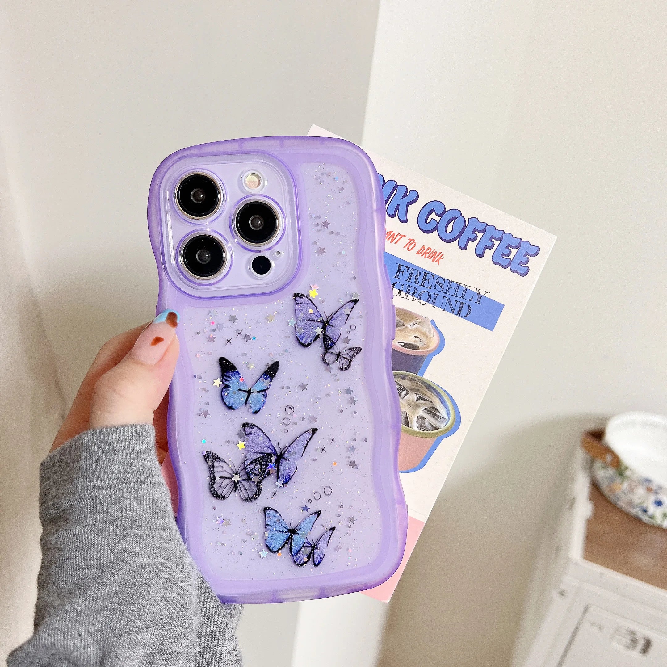Stars Butterfly Clear Phone Case