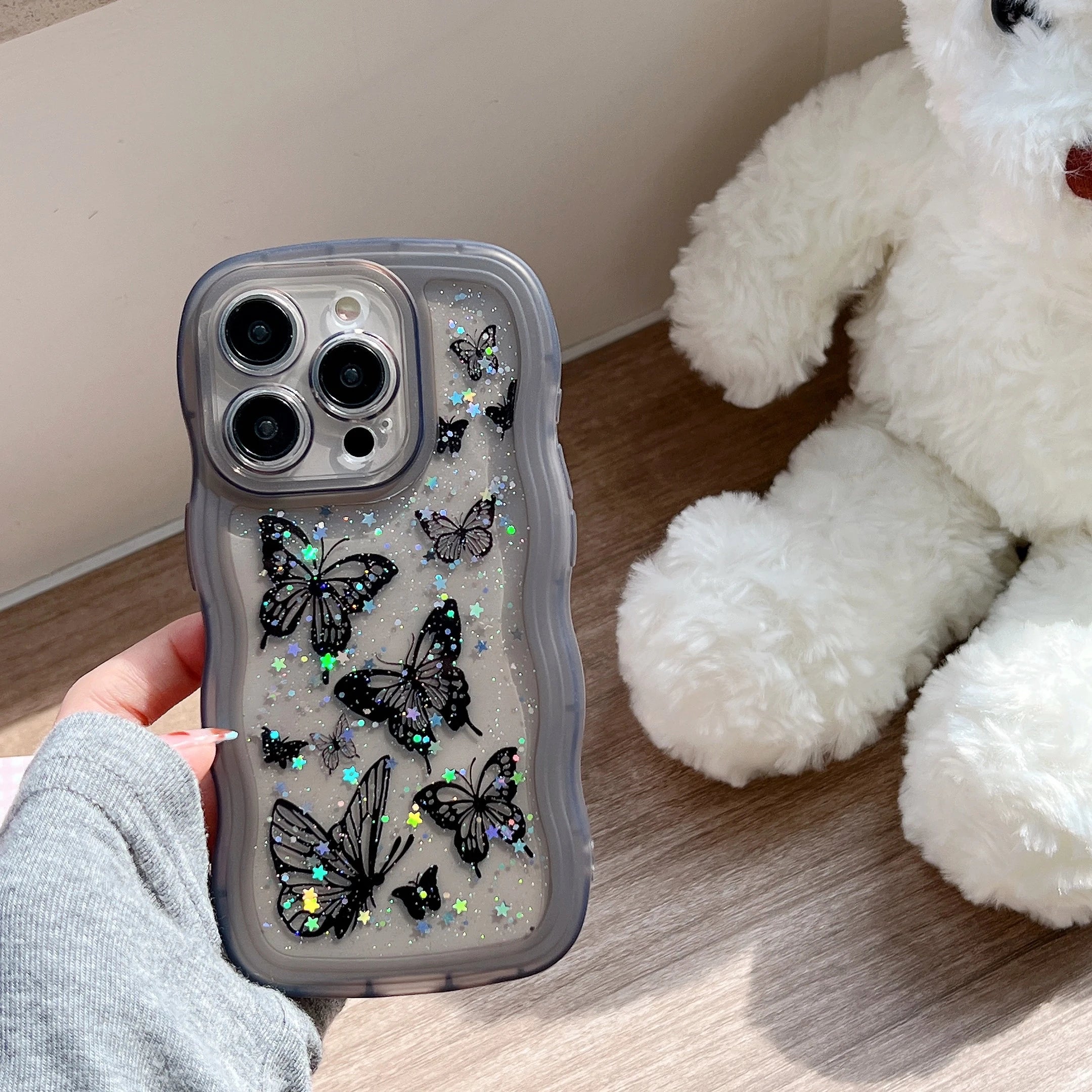 Stars Butterfly Clear Phone Case