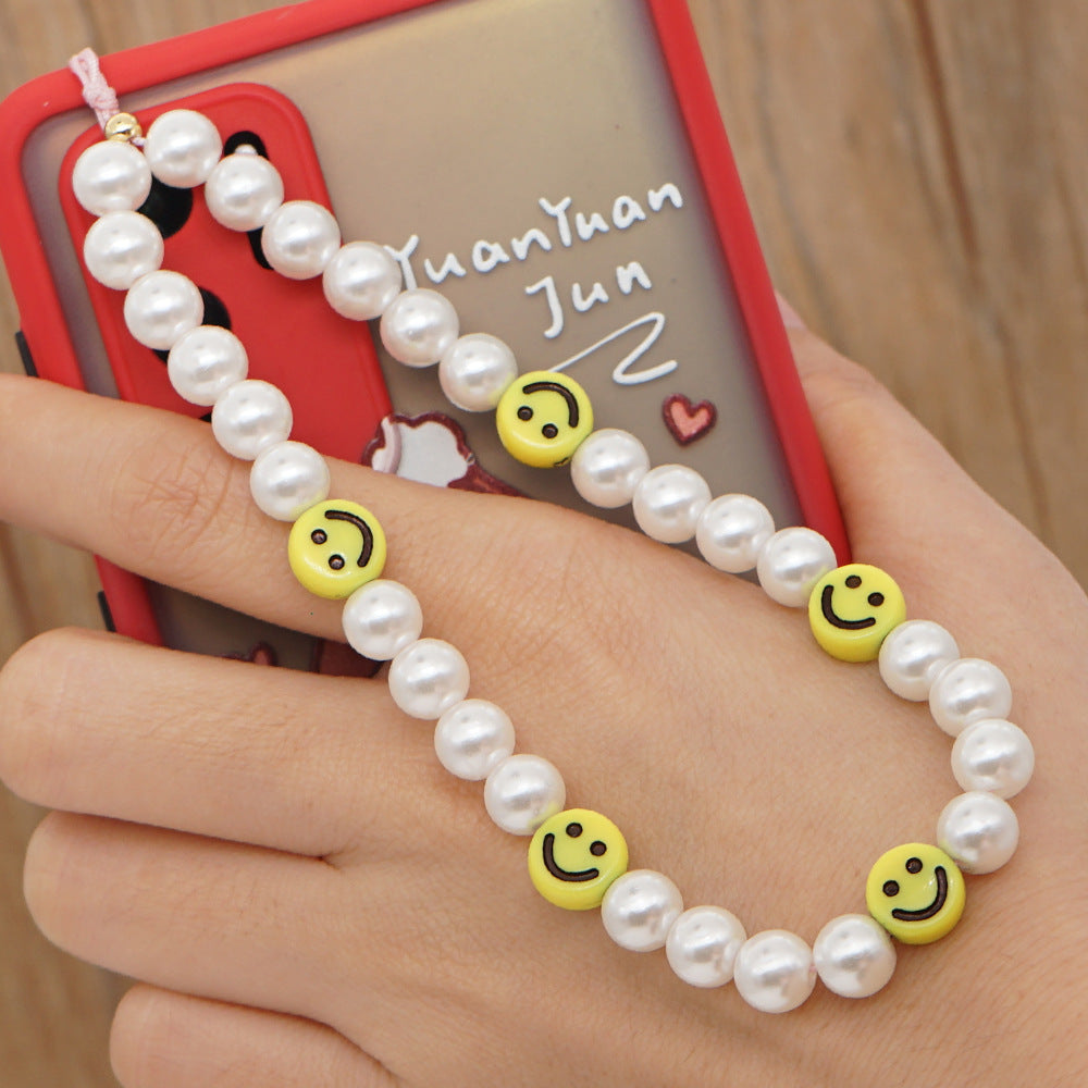 Pearl Beaded Phone Lanyard