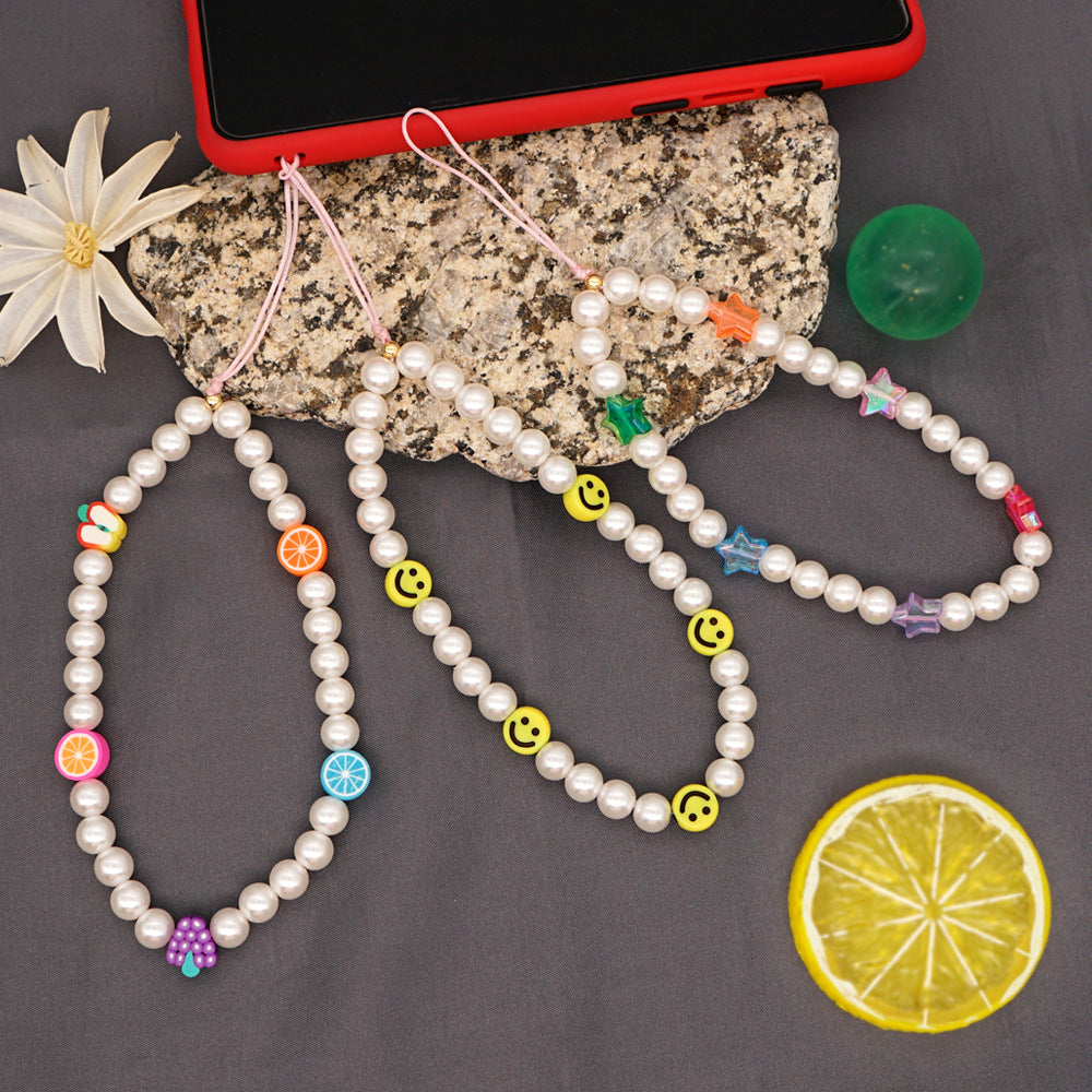 Pearl Beaded Phone Lanyard