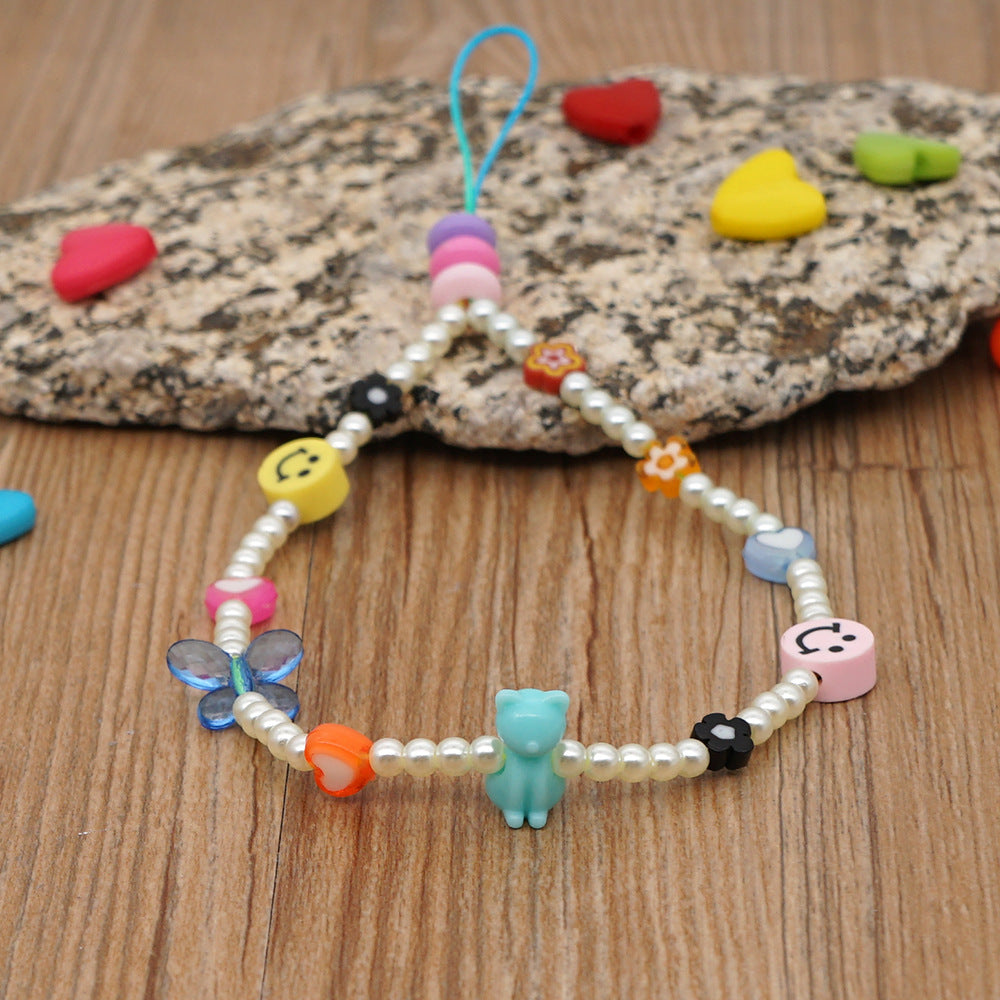 Pearl Beaded Phone Lanyard
