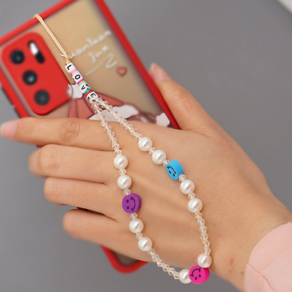 Pearl Beaded Phone Lanyard