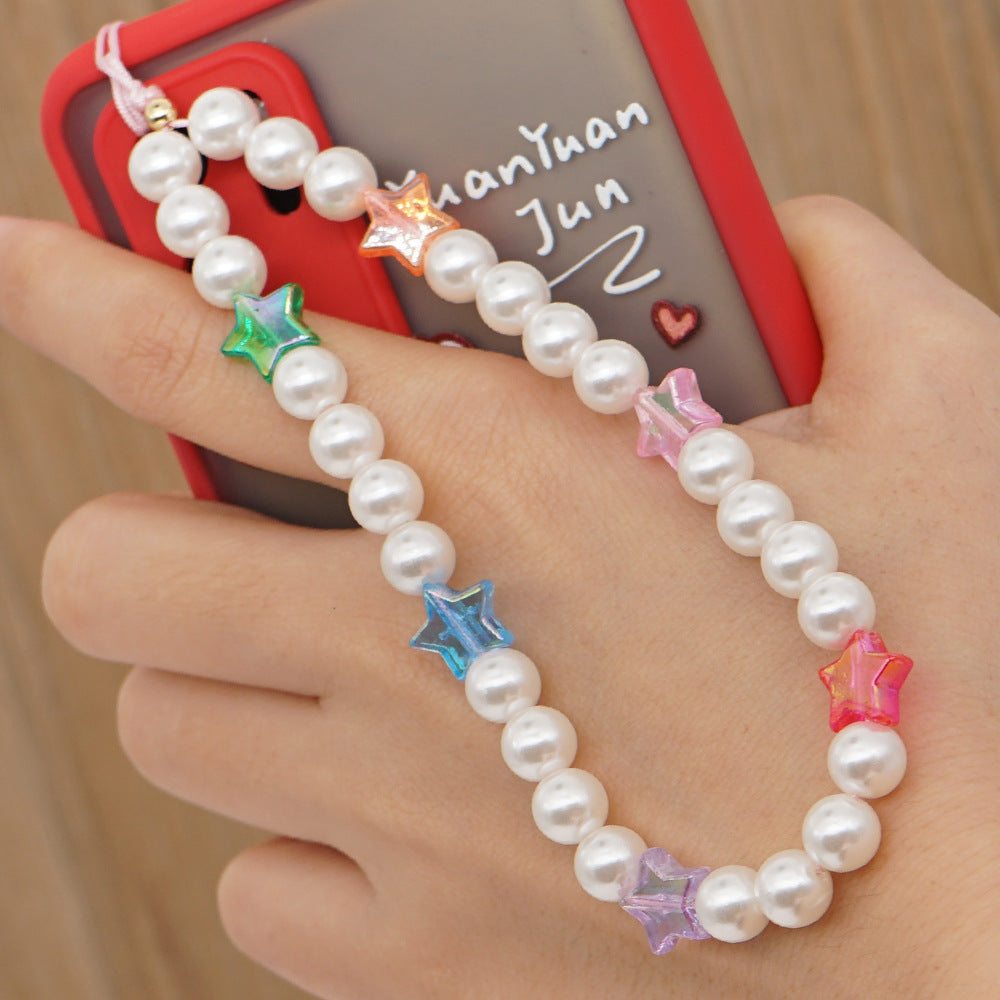 Pearl Beaded Phone Lanyard