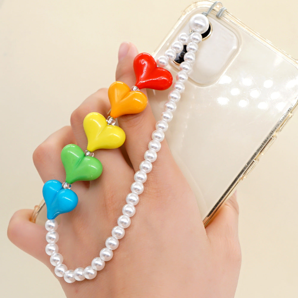 Pearl Beaded Phone Lanyard