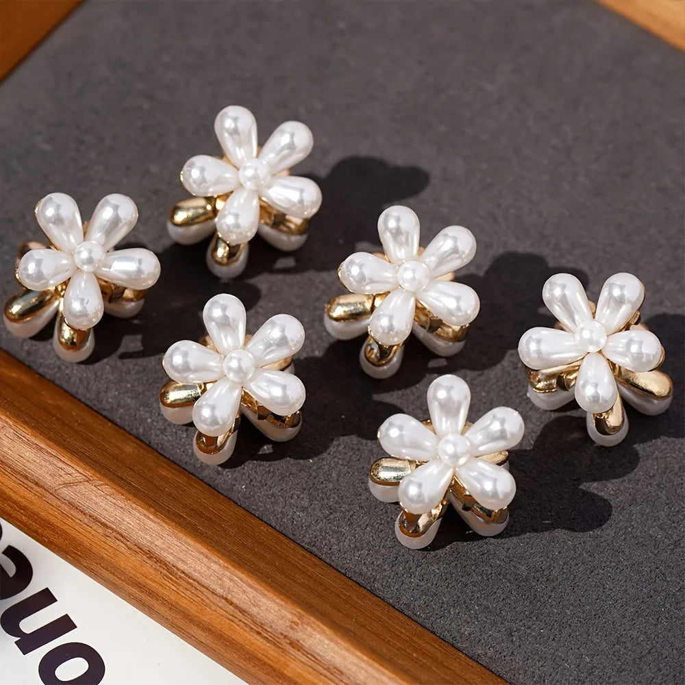 Pearl Flower Hair Barrette Set