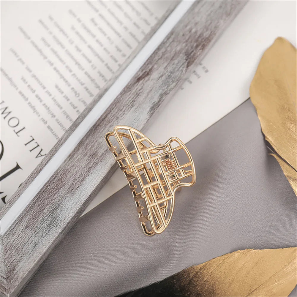 Gold Geometric Hair Claw Clip