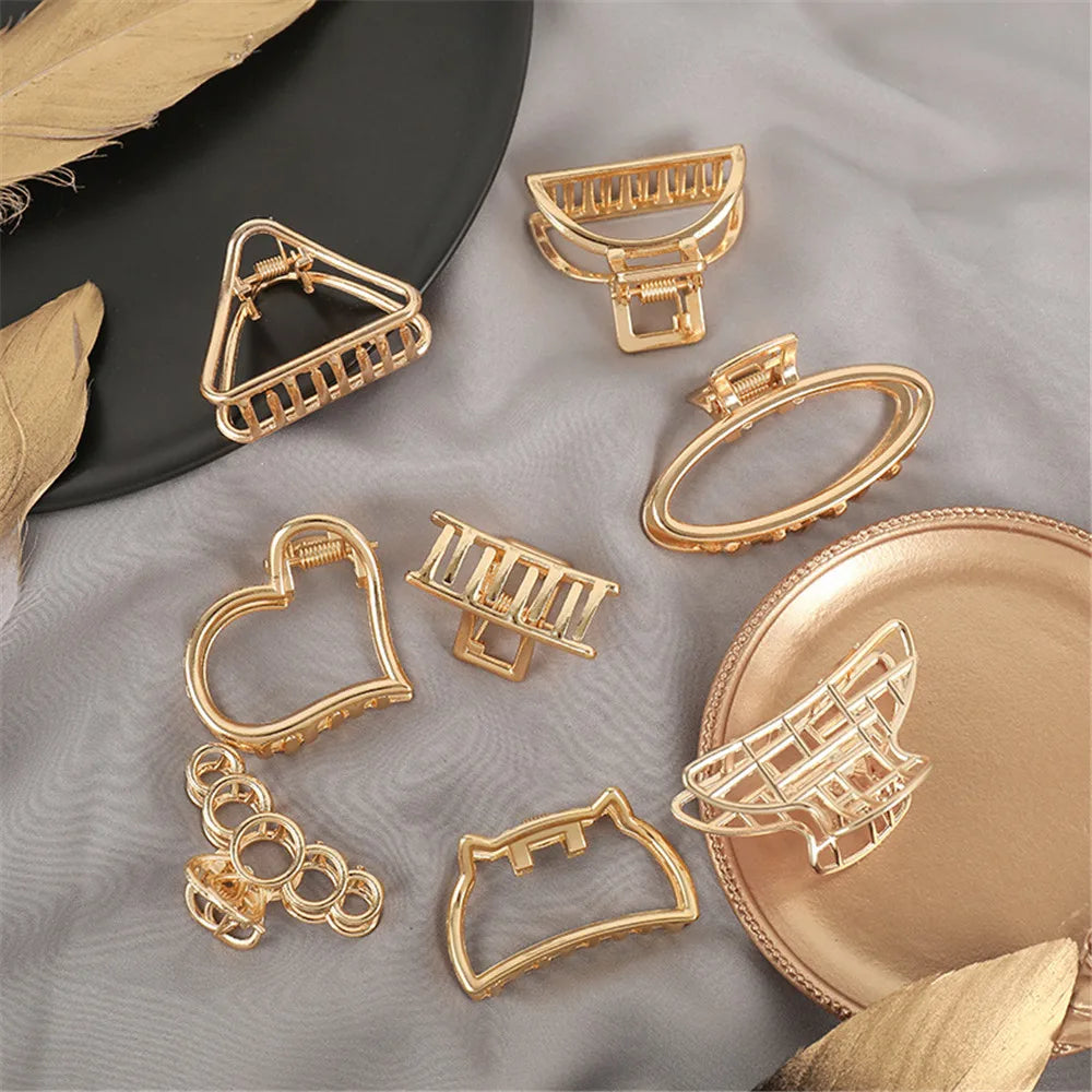 Gold Geometric Hair Claw Clip