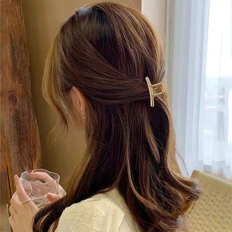 Gold Geometric Hair Claw Clip