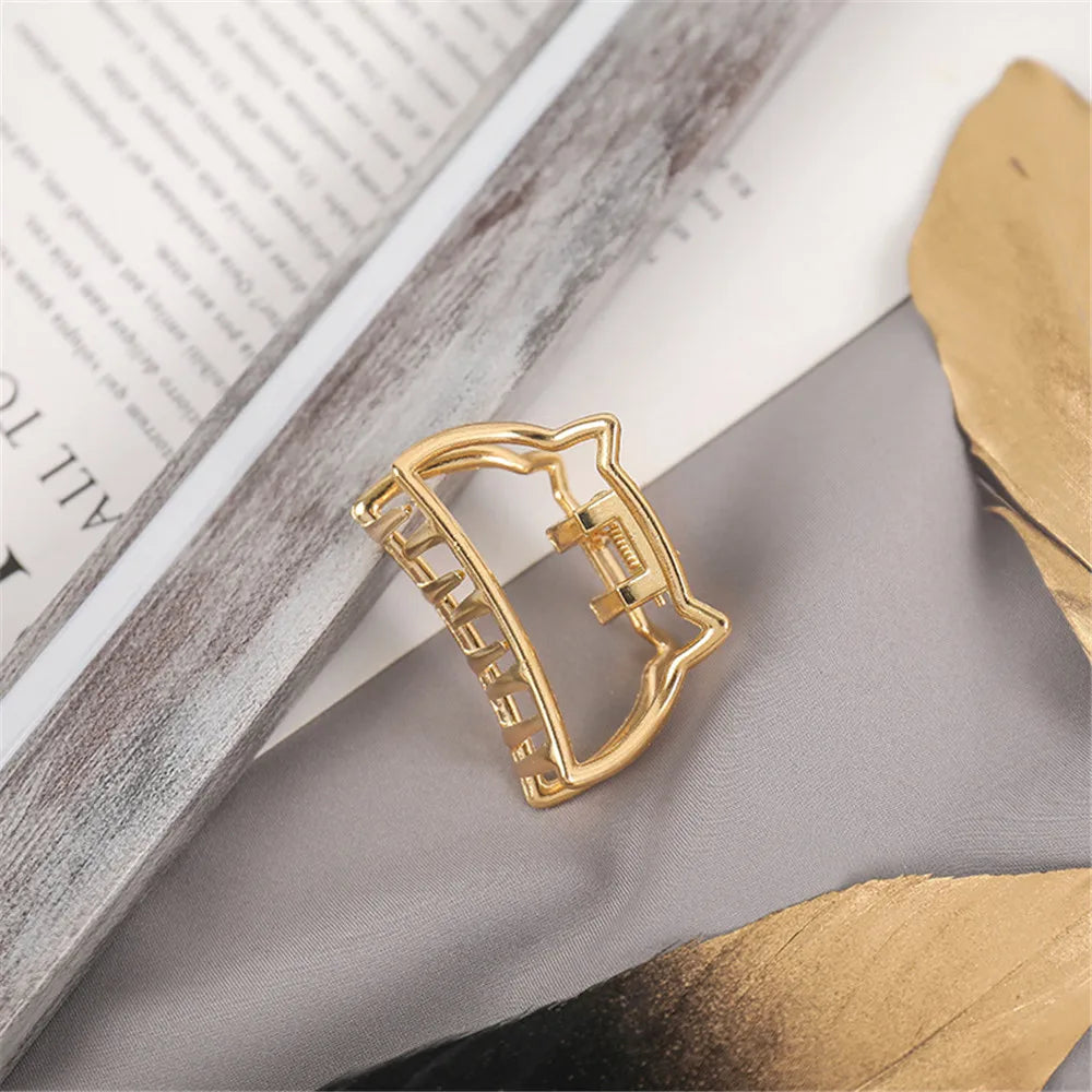 Gold Geometric Hair Claw Clip