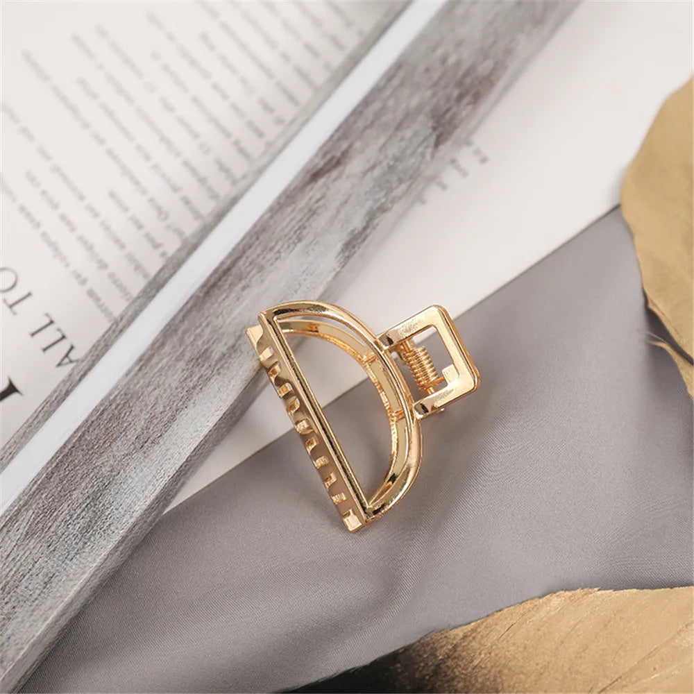 Gold Geometric Hair Claw Clip