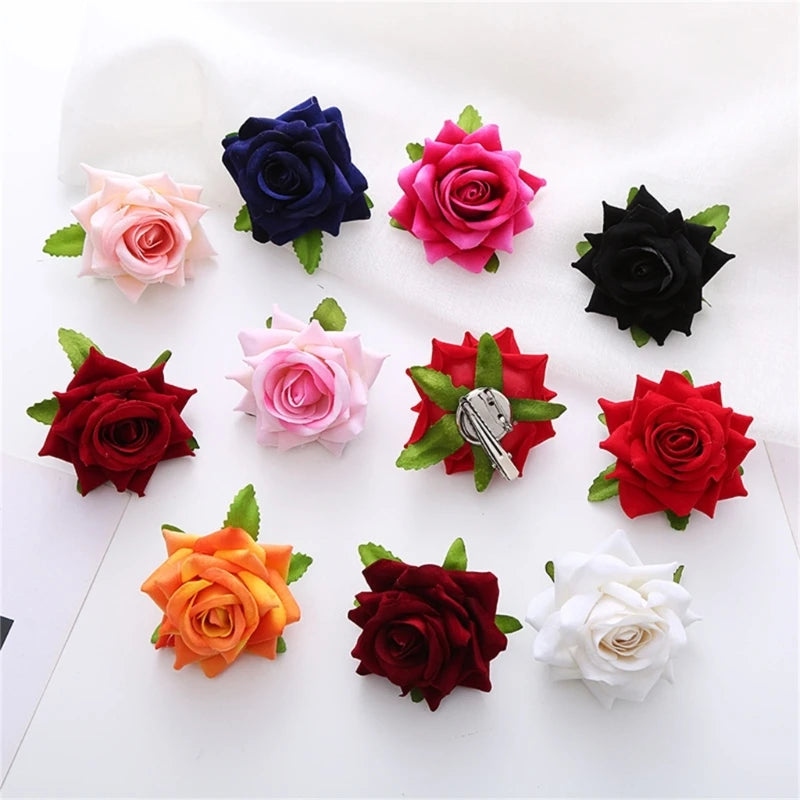 Rose Flower Hair Clip & Brooch Pin