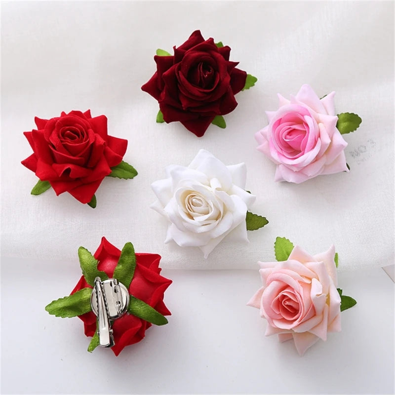 Rose Flower Hair Clip & Brooch Pin