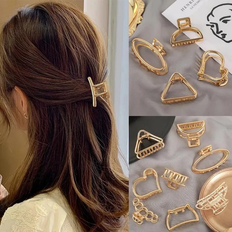 Gold Geometric Hair Claw Clip