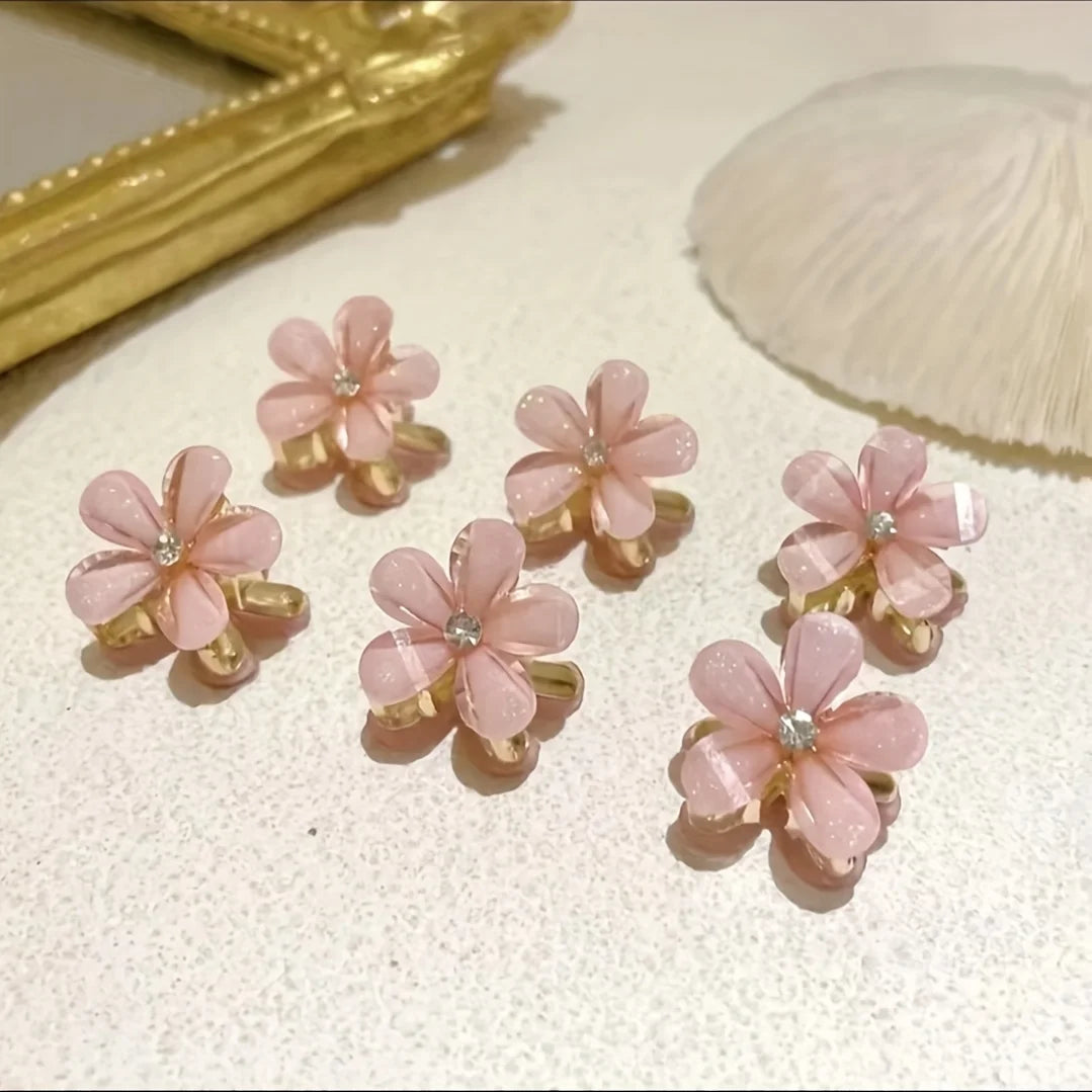 Pearl Flower Hair Barrette Set