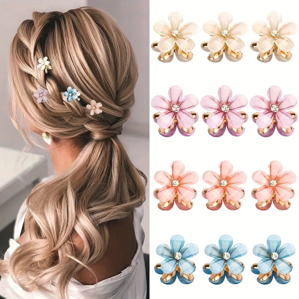 Pearl Flower Hair Barrette Set