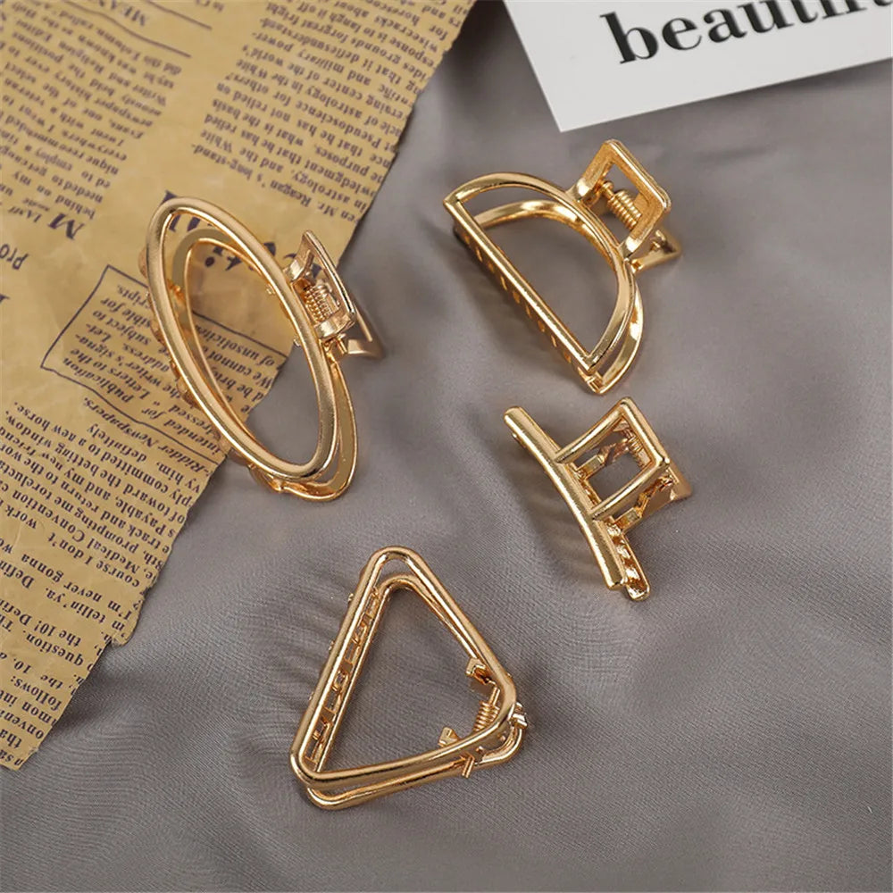 Gold Geometric Hair Claw Clip