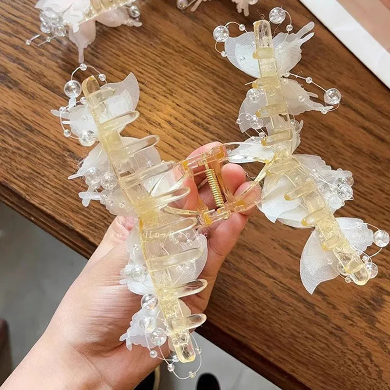 Schmetterling-Perlen-Haarspange