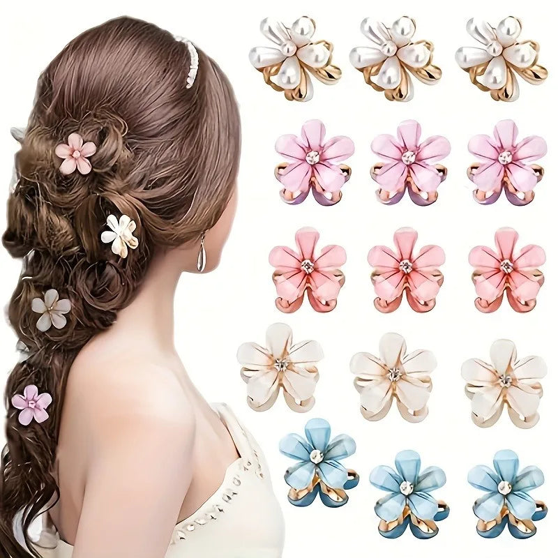 Lot de barrettes à cheveux fleur et perles